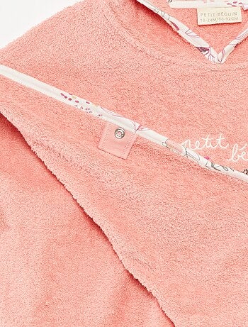 Poncho de bain avec broderies et poches kangourou