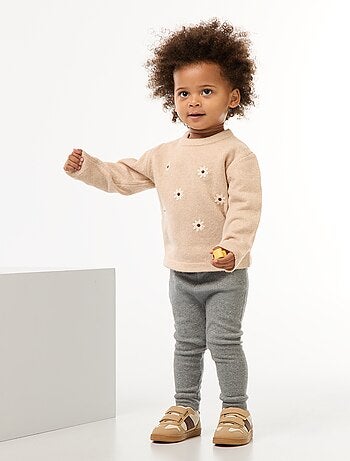 Pull à col rond avec broderies