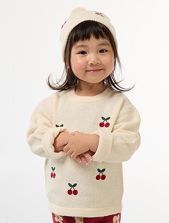 Pull à col rond avec broderies