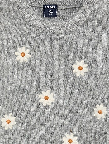 Pull à col rond avec broderies