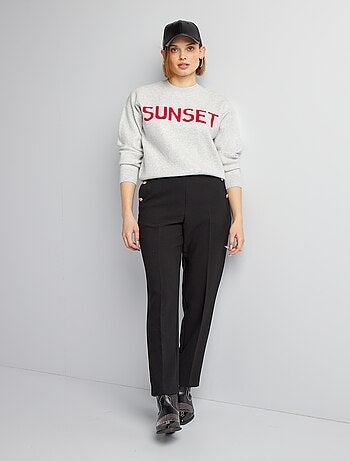 Pull à col rond avec inscription