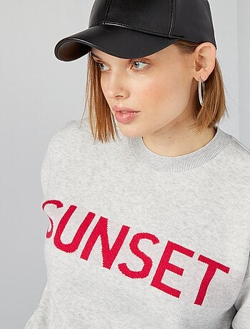 Pull à col rond avec inscription