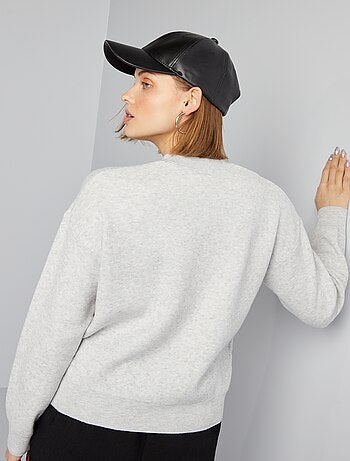 Pull à col rond avec inscription