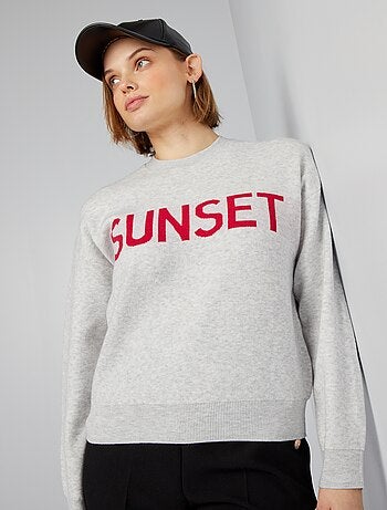 Pull à col rond avec inscription