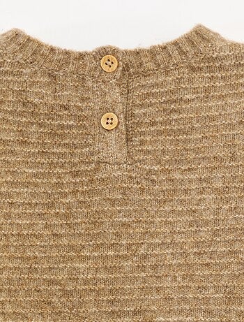 Pull à col rond en maille avec broderies à la poitrine