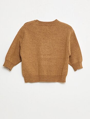 Pull à col rond en maille avec broderies