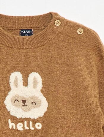 Pull à col rond en maille avec broderies