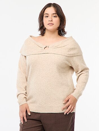 Pull à encolure bardot avec détail poitrine