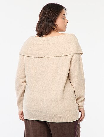 Pull à encolure bardot avec détail poitrine