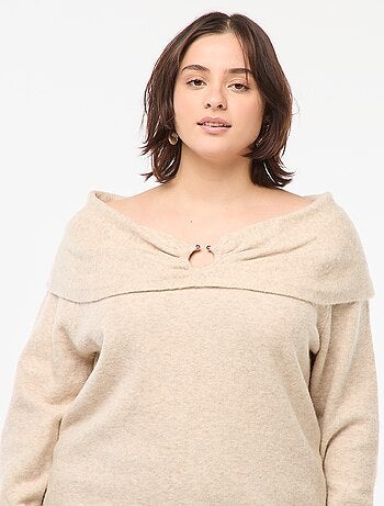 Pull à encolure bardot avec détail poitrine
