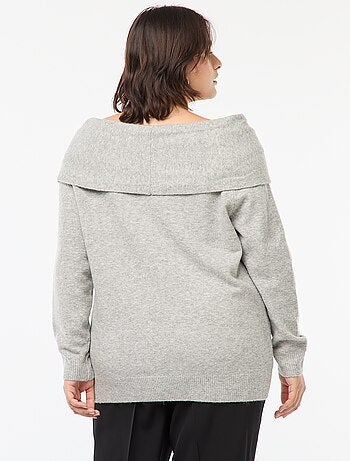 Pull à encolure bardot avec détail poitrine