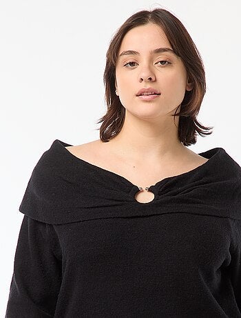 Pull à encolure bardot avec détail poitrine