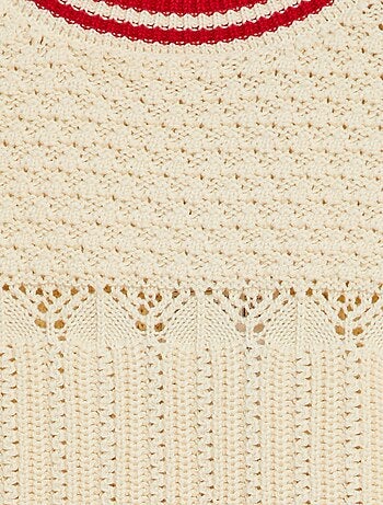 Pull à manches courtes avec maille ajourée