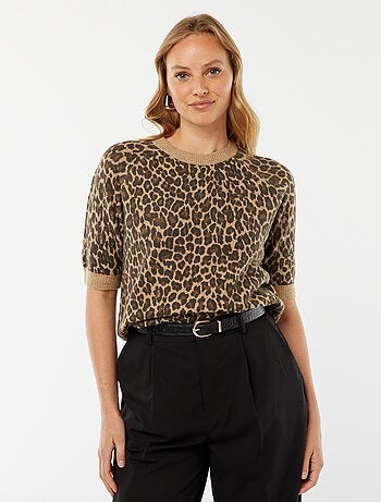Pull à manches mi-longues en maille tricot