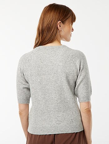 Pull à manches mi-longues en maille tricot
