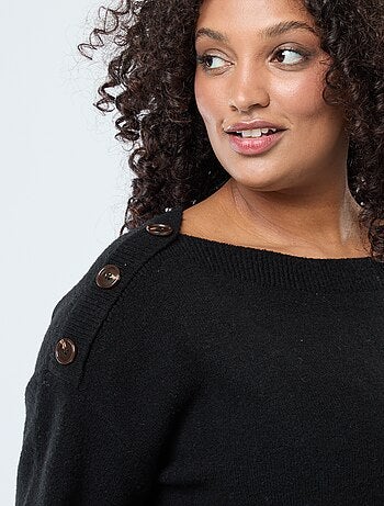 Pull avec boutons fantaisies à l'épaule