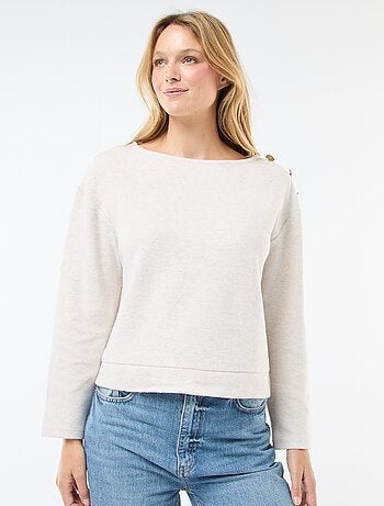 Pull avec boutons fantaisies dorés à l'épaule