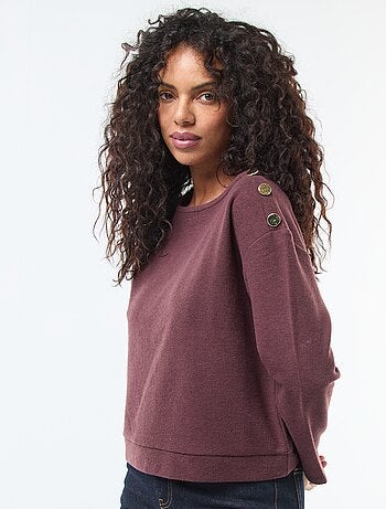 Pull avec boutons fantaisies dorés à l'épaule