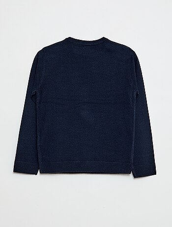 Pull avec 'cerf' imprimé + pompon