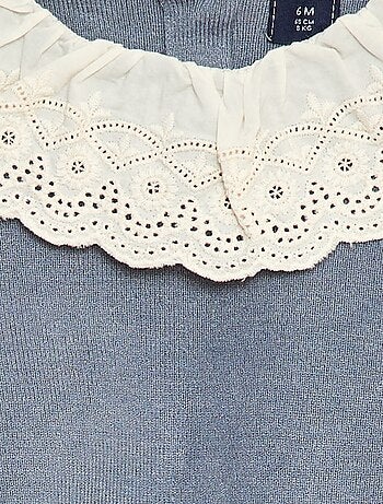 Pull avec col en voile de coton