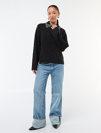 Pull avec encolure perlée 'JDY'