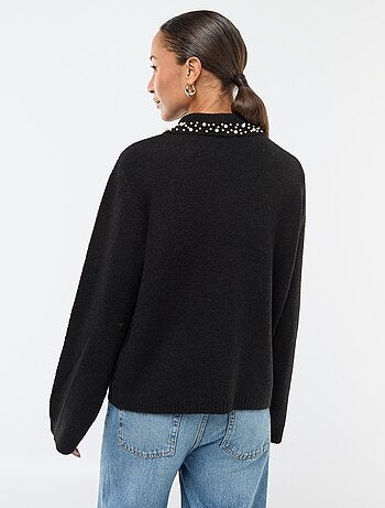Pull avec encolure perlée 'JDY'