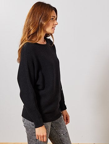 Pull boutons manche - Kiabi
