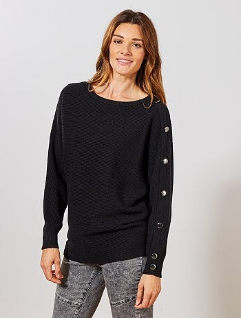 Pull boutons manche - Kiabi