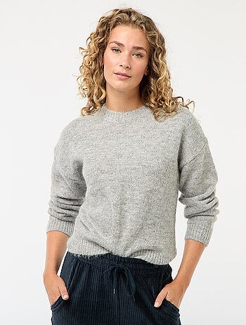 Pull chaud en maille moulinée