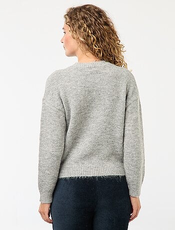 Pull chaud en maille moulinée
