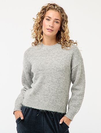 Pull chaud en maille moulinée