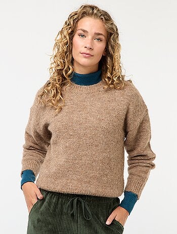 Pull chaud en maille moulinée