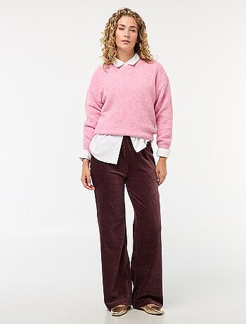 Pull chaud en maille moulinée