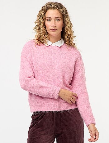 Pull chaud en maille moulinée