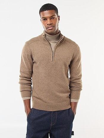 Pull col camionneur en maille grosse jauge