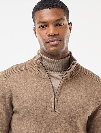 Pull col camionneur en maille grosse jauge