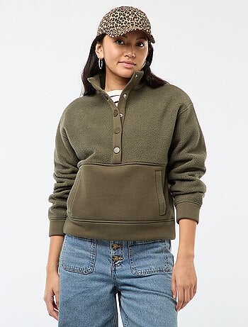 Pull col camionneur en matière effet moutonné