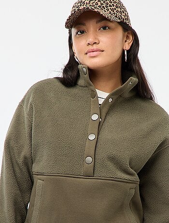 Pull col camionneur en matière effet moutonné