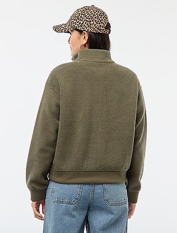Pull col camionneur en matière effet moutonné