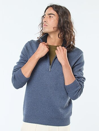 Pull col camionneur zippé en maille