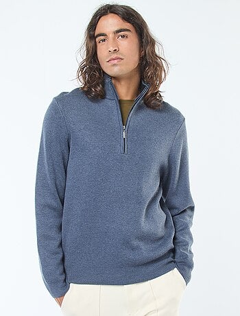 Pull col camionneur zippé en maille