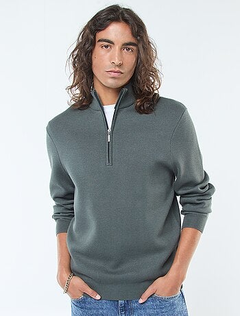 Pull col camionneur zippé en maille