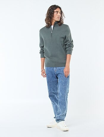 Pull col camionneur zippé en maille