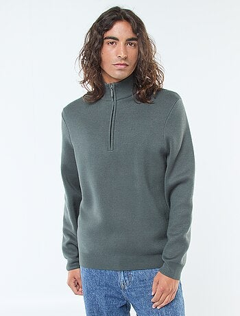 Pull col camionneur zippé en maille
