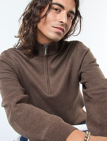 Pull col camionneur zippé en maille