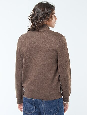 Pull col camionneur zippé en maille