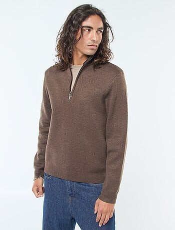 Pull col camionneur zippé en maille