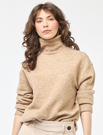 Pull col montant en maille grosse jauge