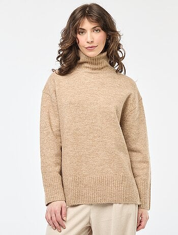 Pull col montant en maille grosse jauge
