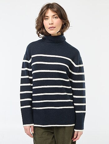Pull col montant en maille grosse jauge